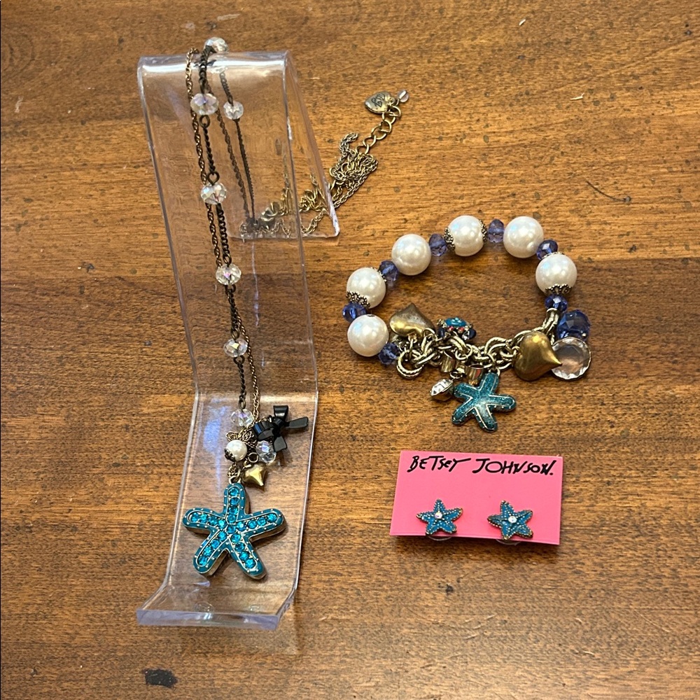 Betsey Johnson Turquoise Starfish Jewelry Set